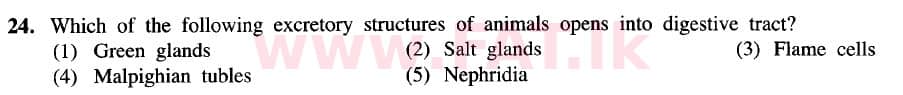 உள்ளூர் பாடத்திட்டம் : உயர்தரம் (உ/த) உயிரியல் - 2020 அக்டோபர் - தாள்கள் I (புதிய பாடத்திட்டம்) (English மொழிமூலம்) 24 1