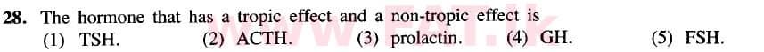දේශීය විෂය නිර්දේශය : උසස් පෙළ (A/L) ජීව විද්‍යාව - 2020 ඔක්තෝබර් - ප්‍රශ්න පත්‍රය I (නව විෂය නිර්දේශය) (English මාධ්‍යය) 28 1