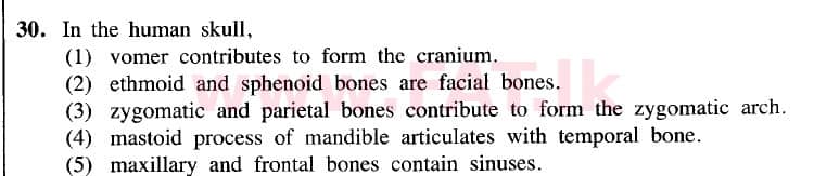 National Syllabus : Advanced Level (A/L) Biology - 2020 October - Paper I (New Syllabus) (English Medium) 30 1