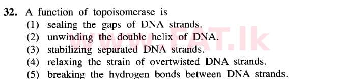 දේශීය විෂය නිර්දේශය : උසස් පෙළ (A/L) ජීව විද්‍යාව - 2020 ඔක්තෝබර් - ප්‍රශ්න පත්‍රය I (නව විෂය නිර්දේශය) (English මාධ්‍යය) 32 1