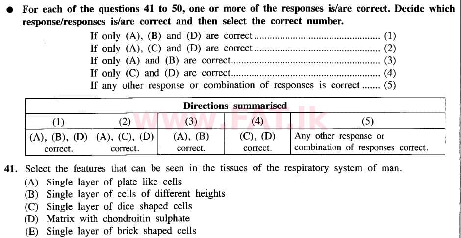 National Syllabus : Advanced Level (A/L) Biology - 2020 October - Paper I (New Syllabus) (English Medium) 41 1