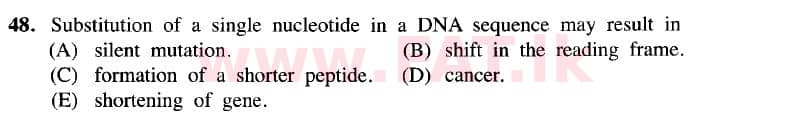 දේශීය විෂය නිර්දේශය : උසස් පෙළ (A/L) ජීව විද්‍යාව - 2020 ඔක්තෝබර් - ප්‍රශ්න පත්‍රය I (නව විෂය නිර්දේශය) (English මාධ්‍යය) 48 2