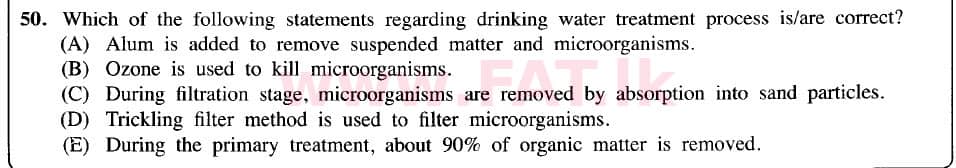 உள்ளூர் பாடத்திட்டம் : உயர்தரம் (உ/த) உயிரியல் - 2020 அக்டோபர் - தாள்கள் I (புதிய பாடத்திட்டம்) (English மொழிமூலம்) 50 2