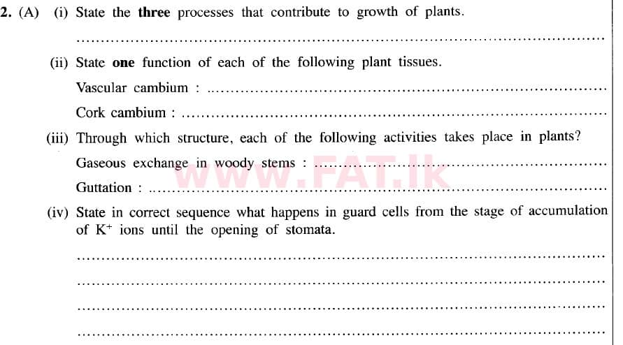 உள்ளூர் பாடத்திட்டம் : உயர்தரம் (உ/த) உயிரியல் - 2020 அக்டோபர் - தாள்கள் II (புதிய பாடத்திட்டம்) (English மொழிமூலம்) 2 1