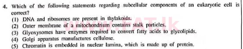 National Syllabus : Advanced Level (A/L) Biology - 2022 January - Paper I (English Medium) 4 1