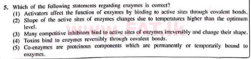 National Syllabus : Advanced Level (A/L) Biology - 2022 January - Paper I (English Medium) 5 1