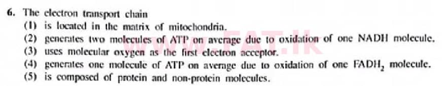National Syllabus : Advanced Level (A/L) Biology - 2022 January - Paper I (English Medium) 6 1
