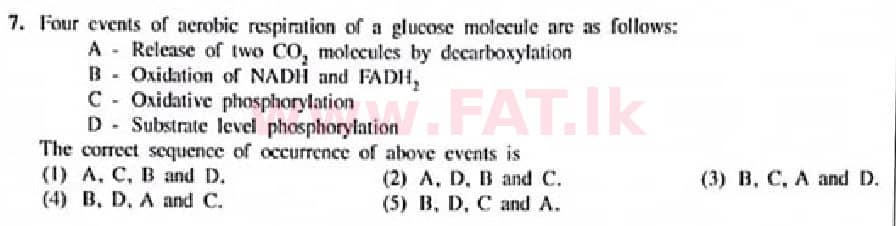 National Syllabus : Advanced Level (A/L) Biology - 2022 January - Paper I (English Medium) 7 1