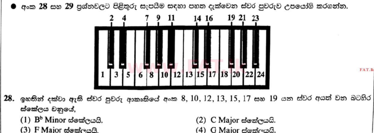 உள்ளூர் பாடத்திட்டம் : சாதாரண நிலை (சா/த) இசை (ஓரியண்டல்) - 2021 மே - தாள்கள் I (සිංහල மொழிமூலம்) 28 1