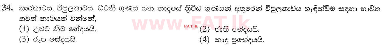 National Syllabus : Ordinary Level (O/L) Music (Oriental) - 2020 March - Paper I (සිංහල Medium) 34 1