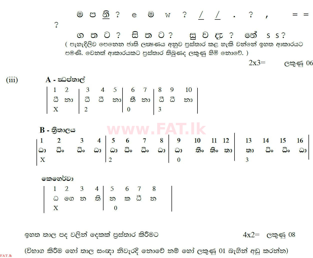 National Syllabus : Ordinary Level (O/L) Music (Oriental) - 2020 March - Paper II (සිංහල Medium) 3 4582
