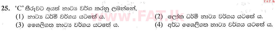 දේශීය විෂය නිර්දේශය : සාමාන්‍ය පෙළ (O/L) සංගීතය (පෙරදිග) - 2019 දෙසැම්බර් - ප්‍රශ්න පත්‍රය I (සිංහල මාධ්‍යය) 25 2