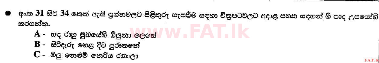 දේශීය විෂය නිර්දේශය : සාමාන්‍ය පෙළ (O/L) සංගීතය (පෙරදිග) - 2018 දෙසැම්බර් - ප්‍රශ්න පත්‍රය I (සිංහල මාධ්‍යය) 33 1