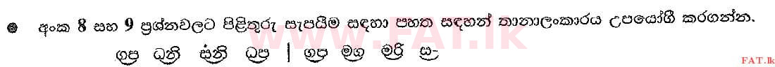 உள்ளூர் பாடத்திட்டம் : சாதாரண நிலை (சா/த) இசை (ஓரியண்டல்) - 2016 டிசம்பர் - தாள்கள் I (සිංහල மொழிமூலம்) 9 1