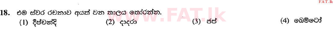 දේශීය විෂය නිර්දේශය : සාමාන්‍ය පෙළ (O/L) සංගීතය (පෙරදිග) - 2016 දෙසැම්බර් - ප්‍රශ්න පත්‍රය I (සිංහල මාධ්‍යය) 18 2