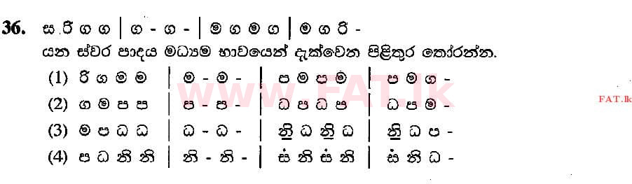 දේශීය විෂය නිර්දේශය : සාමාන්‍ය පෙළ (O/L) සංගීතය (පෙරදිග) - 2015 දෙසැම්බර් - ප්‍රශ්න පත්‍රය I (සිංහල මාධ්‍යය) 36 1