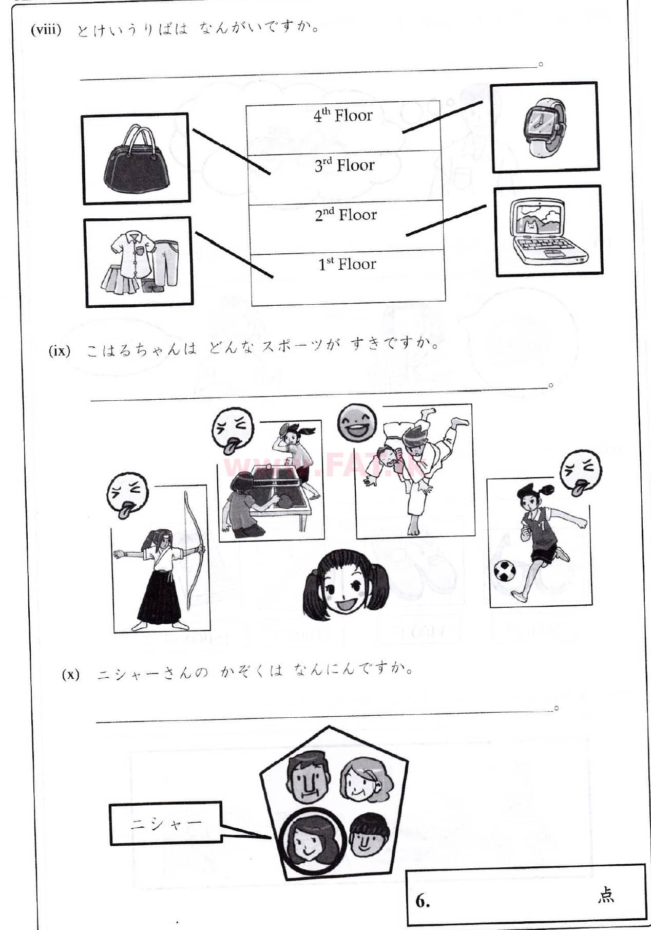 දේශීය විෂය නිර්දේශය : සාමාන්‍ය පෙළ (O/L) ජපන් භාෂාව - 2019 දෙසැම්බර් - ප්‍රශ්න පත්‍රය (සිංහල මාධ්‍යය) 6 3