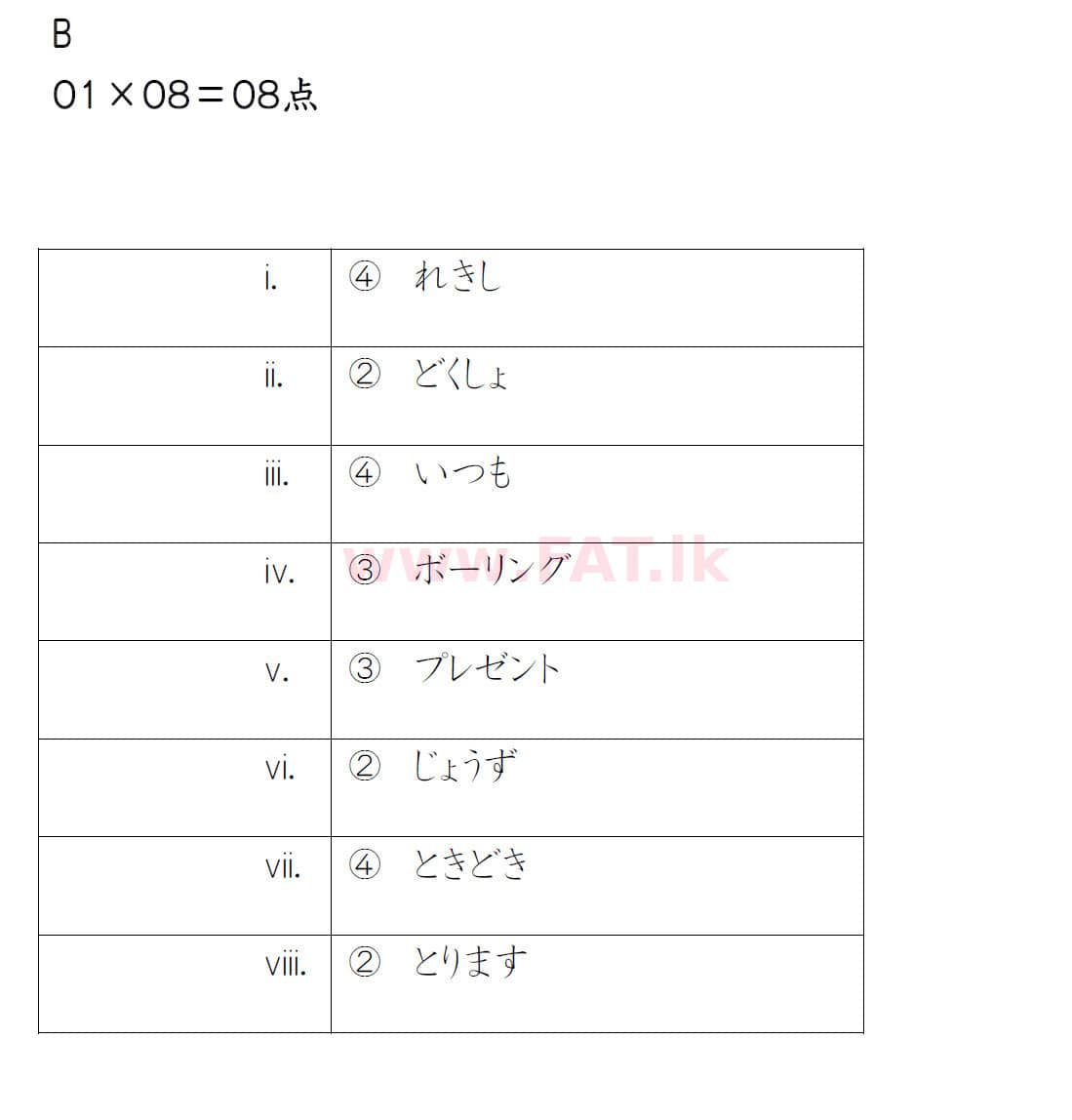 දේශීය විෂය නිර්දේශය : සාමාන්‍ය පෙළ (O/L) ජපන් භාෂාව - 2019 දෙසැම්බර් - ප්‍රශ්න පත්‍රය (සිංහල මාධ්‍යය) 3 5084