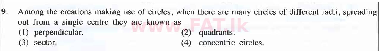 National Syllabus : Ordinary Level (O/L) Arts and Crafts - 2019 March - Paper I (English Medium) 9 1