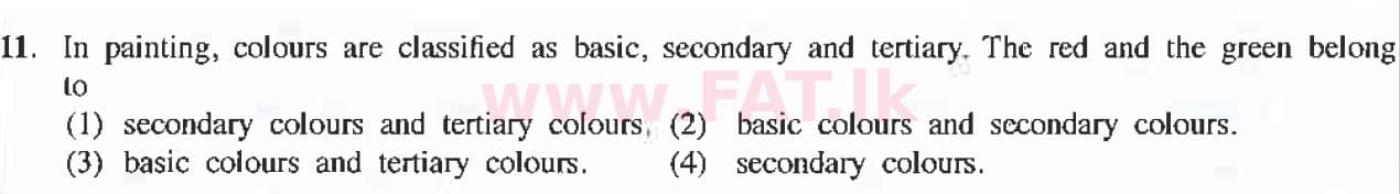 National Syllabus : Ordinary Level (O/L) Arts and Crafts - 2019 March - Paper I (English Medium) 11 1