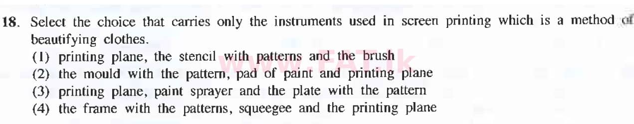 National Syllabus : Ordinary Level (O/L) Arts and Crafts - 2019 March - Paper I (English Medium) 18 1