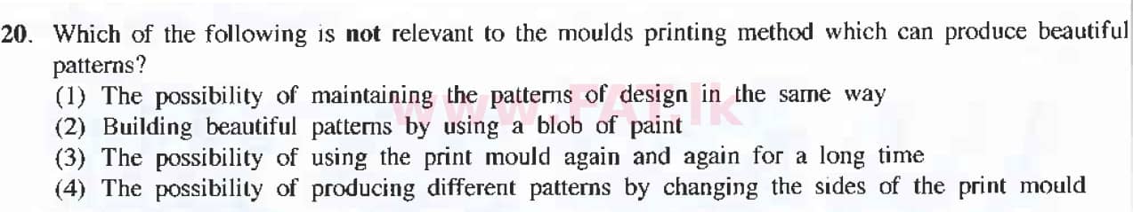 National Syllabus : Ordinary Level (O/L) Arts and Crafts - 2019 March - Paper I (English Medium) 20 1