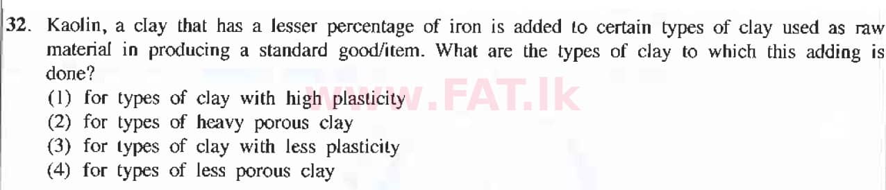 National Syllabus : Ordinary Level (O/L) Arts and Crafts - 2019 March - Paper I (English Medium) 32 1
