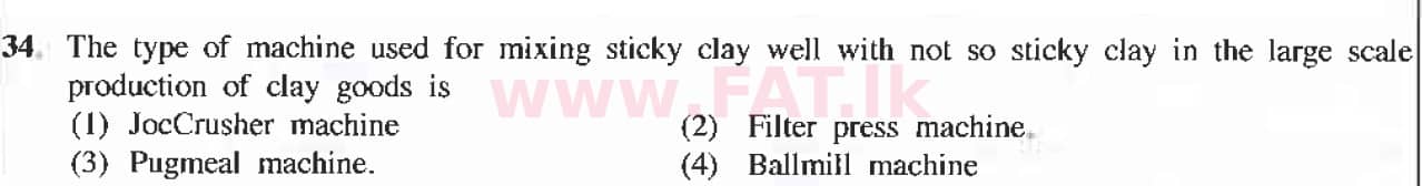 National Syllabus : Ordinary Level (O/L) Arts and Crafts - 2019 March - Paper I (English Medium) 34 1