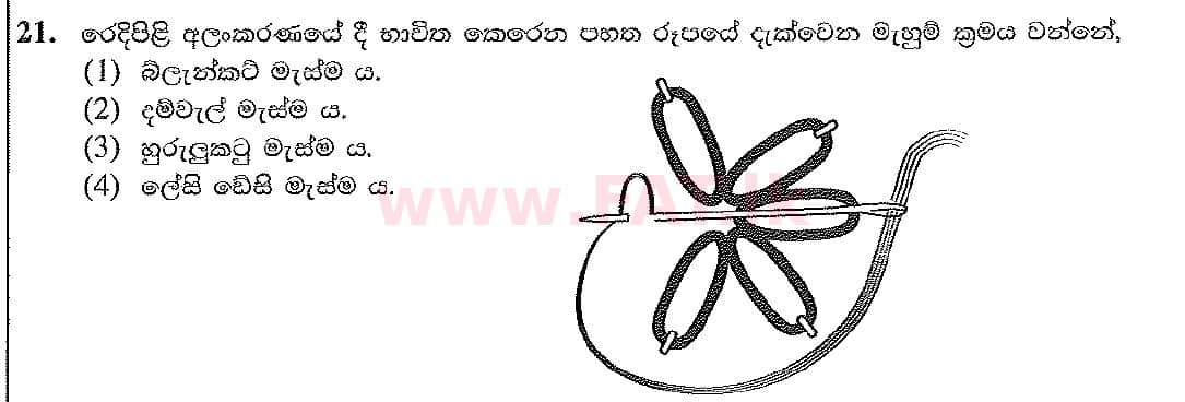 National Syllabus : Ordinary Level (O/L) Arts and Crafts - 2019 March - Paper I (සිංහල Medium) 21 1