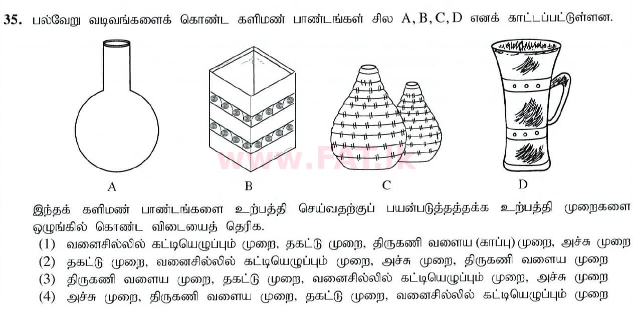 National Syllabus : Ordinary Level (O/L) Arts and Crafts - 2019 March - Paper I (தமிழ் Medium) 35 1
