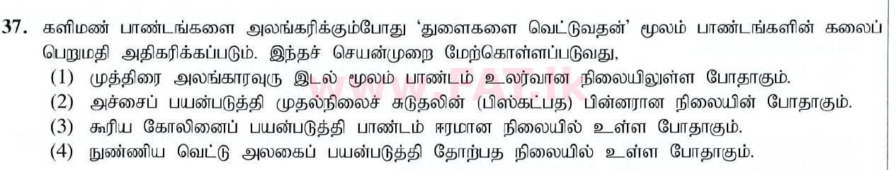உள்ளூர் பாடத்திட்டம் : சாதாரண நிலை (சா/த) கலை மற்றும் கைவினை - 2019 மார்ச் - தாள்கள் I (தமிழ் மொழிமூலம்) 37 1