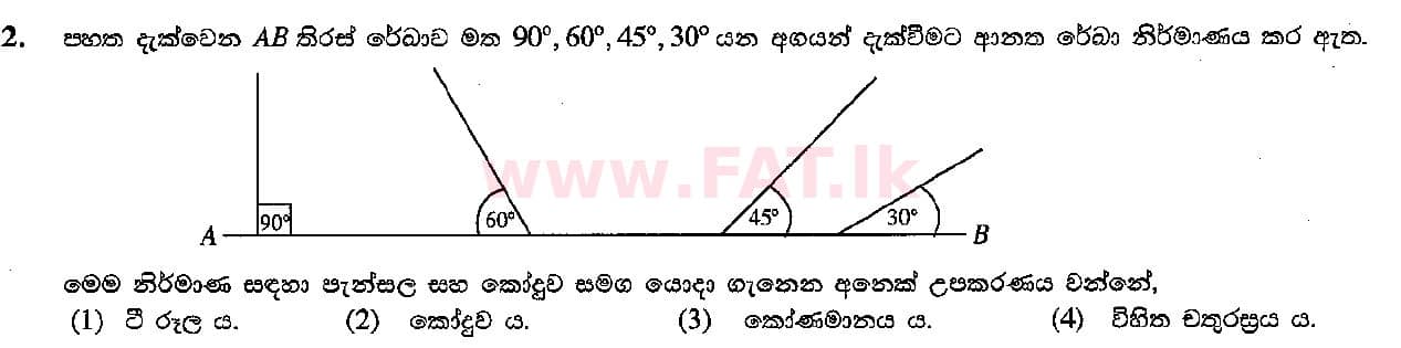 දේශීය විෂය නිර්දේශය : සාමාන්‍ය පෙළ (O/L) ශිල්ප කලා - 2015 දෙසැම්බර් - ප්‍රශ්න පත්‍රය I (සිංහල මාධ්‍යය) 2 1