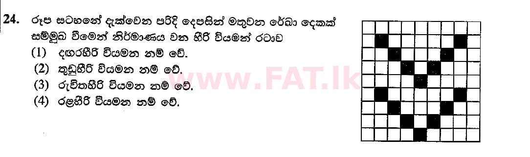 දේශීය විෂය නිර්දේශය : සාමාන්‍ය පෙළ (O/L) ශිල්ප කලා - 2015 දෙසැම්බර් - ප්‍රශ්න පත්‍රය I (සිංහල මාධ්‍යය) 24 1