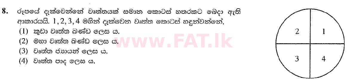 දේශීය විෂය නිර්දේශය : සාමාන්‍ය පෙළ (O/L) ශිල්ප කලා - 2017 දෙසැම්බර් - ප්‍රශ්න පත්‍රය I (සිංහල මාධ්‍යය) 8 1