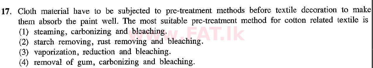 දේශීය විෂය නිර්දේශය : සාමාන්‍ය පෙළ (O/L) ශිල්ප කලා - 2018 දෙසැම්බර් - ප්‍රශ්න පත්‍රය I (English මාධ්‍යය) 17 1