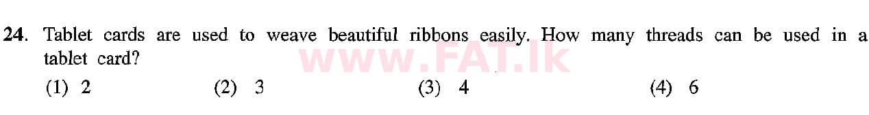 දේශීය විෂය නිර්දේශය : සාමාන්‍ය පෙළ (O/L) ශිල්ප කලා - 2018 දෙසැම්බර් - ප්‍රශ්න පත්‍රය I (English මාධ්‍යය) 24 1