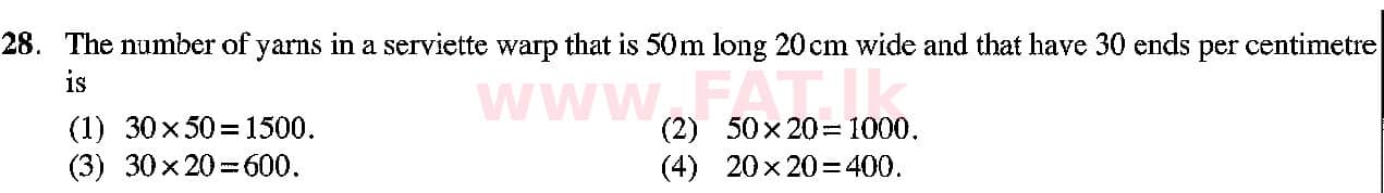 දේශීය විෂය නිර්දේශය : සාමාන්‍ය පෙළ (O/L) ශිල්ප කලා - 2018 දෙසැම්බර් - ප්‍රශ්න පත්‍රය I (English මාධ්‍යය) 28 1
