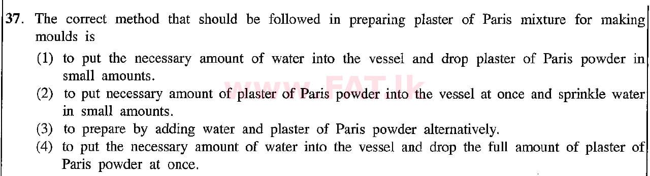 දේශීය විෂය නිර්දේශය : සාමාන්‍ය පෙළ (O/L) ශිල්ප කලා - 2018 දෙසැම්බර් - ප්‍රශ්න පත්‍රය I (English මාධ්‍යය) 37 1