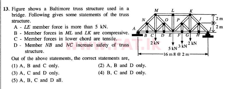 දේශීය විෂය නිර්දේශය : උසස් පෙළ (A/L) සිවිල් තාක්ෂණවේදය - 2020 ඔක්තෝබර් - ප්‍රශ්න පත්‍රය I (නව / පැරණි විෂය නිර්දේශය) (English මාධ්‍යය) 13 1