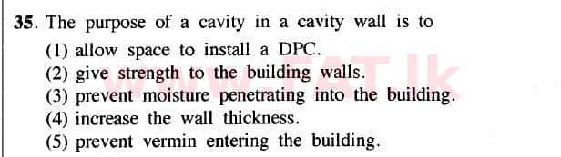 National Syllabus : Advanced Level (A/L) Civil Technology - 2020 October - Paper I (New / Old Syllabus) (English Medium) 35 1