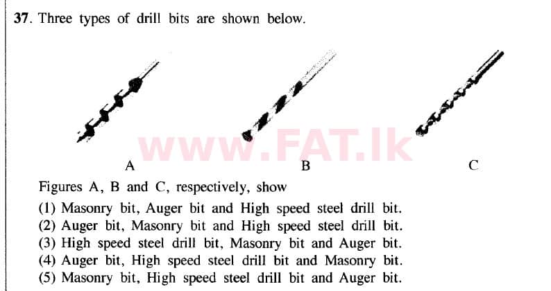 National Syllabus : Advanced Level (A/L) Civil Technology - 2020 October - Paper I (New / Old Syllabus) (English Medium) 37 1