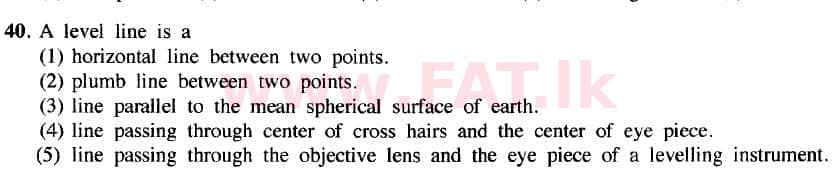 National Syllabus : Advanced Level (A/L) Civil Technology - 2020 October - Paper I (New / Old Syllabus) (English Medium) 40 1