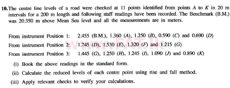 National Syllabus : Advanced Level (A/L) Civil Technology - 2020 October - Paper II (New / Old Syllabus) (English Medium) 10 1