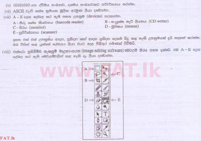 உள்ளூர் பாடத்திட்டம் : சாதாரண நிலை (சா/த) தகவல் தொடர்பாடல் தொழில்நுட்பம் - 2013 டிசம்பர் - தாள்கள் II (සිංහල மொழிமூலம்) 1 3