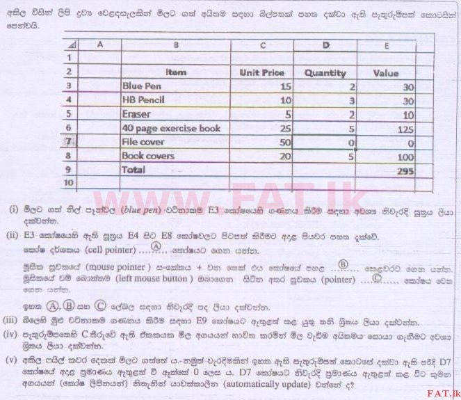 உள்ளூர் பாடத்திட்டம் : சாதாரண நிலை (சா/த) தகவல் தொடர்பாடல் தொழில்நுட்பம் - 2013 டிசம்பர் - தாள்கள் II (සිංහල மொழிமூலம்) 2 1