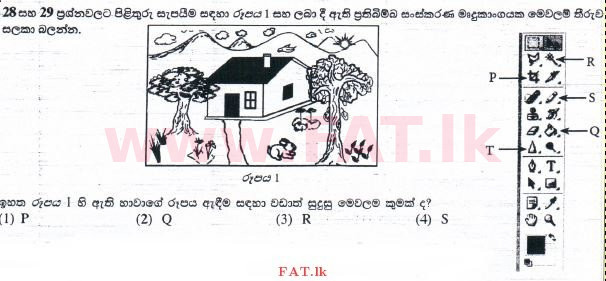 දේශීය විෂය නිර්දේශය : සාමාන්‍ය පෙළ (O/L) තොරතුරු හා සන්නිවේදන තාක්ෂණය (ICT) - 2015 දෙසැම්බර් - ප්‍රශ්න පත්‍රය I (සිංහල මාධ්‍යය) 28 1