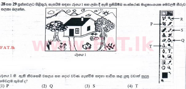 உள்ளூர் பாடத்திட்டம் : சாதாரண நிலை (சா/த) தகவல் தொடர்பாடல் தொழில்நுட்பம் - 2015 டிசம்பர் - தாள்கள் I (සිංහල மொழிமூலம்) 29 1