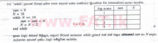 உள்ளூர் பாடத்திட்டம் : சாதாரண நிலை (சா/த) தகவல் தொடர்பாடல் தொழில்நுட்பம் - 2015 டிசம்பர் - தாள்கள் II (සිංහල மொழிமூலம்) 1 5