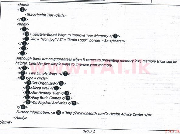 உள்ளூர் பாடத்திட்டம் : சாதாரண நிலை (சா/த) தகவல் தொடர்பாடல் தொழில்நுட்பம் - 2015 டிசம்பர் - தாள்கள் II (සිංහල மொழிமூலம்) 6 2