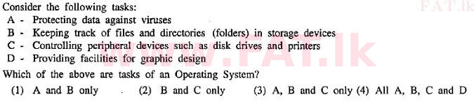 දේශීය විෂය නිර්දේශය : සාමාන්‍ය පෙළ (O/L) තොරතුරු හා සන්නිවේදන තාක්ෂණය (ICT) - 2010 දෙසැම්බර් - ප්‍රශ්න පත්‍රය I (English මාධ්‍යය) 13 1
